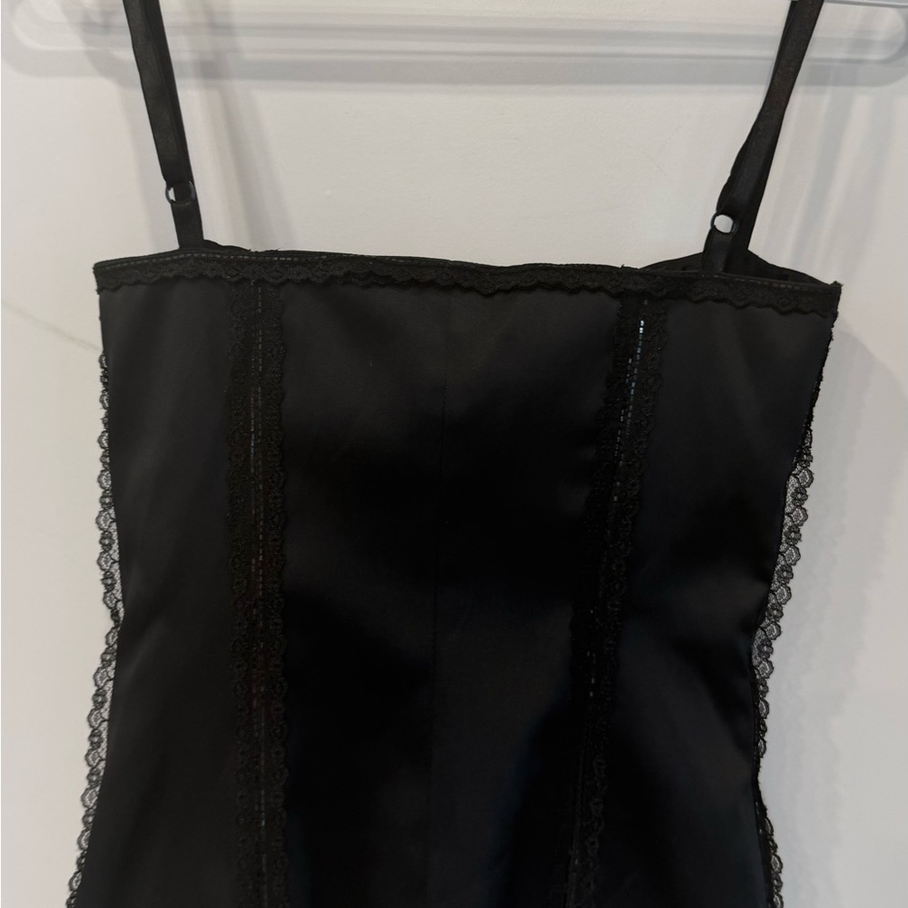 St. John Black Satin BUSTIER CORSET Top US 0- 2 - Picture 7 of 12